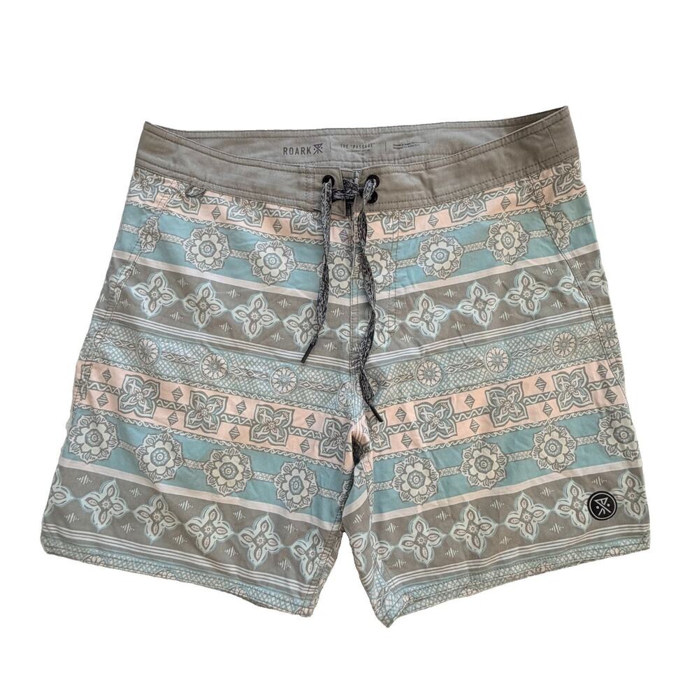 Roark The Passage Men's Multicolor Geometric Board Shorts 36 Gorpcore Outdoors